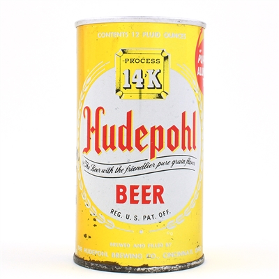 Hudepohl Beer Zip Top POP OFF TOP 77-35