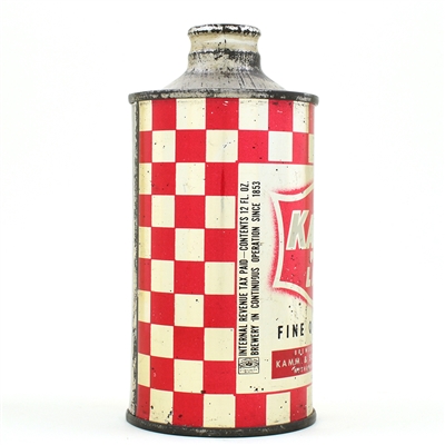 Kamms Light beer Cone Top COPYRIGHT ON FACE 170-21 SCARCE