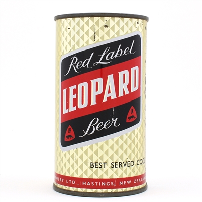 Leopard Red Label Beer New Zealand Flat Top SCARCE EXCEPTIONAL