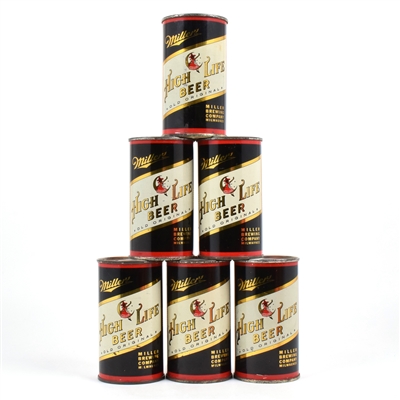Miller Beer 1950s Cardboard 6-Pack Holder and 6 Flat Tops 99-36