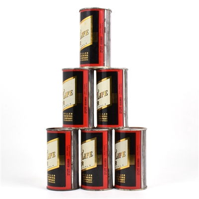 Miller Beer 1950s Cardboard 6-Pack Holder and 6 Flat Tops 99-36