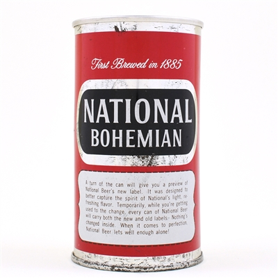 National Bohemian Beer Zip Top TRANSITION LABEL 96-31