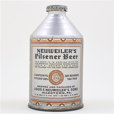 Neuweilers Pilsener Beer Crowntainer 197-6 OUTSTANDING