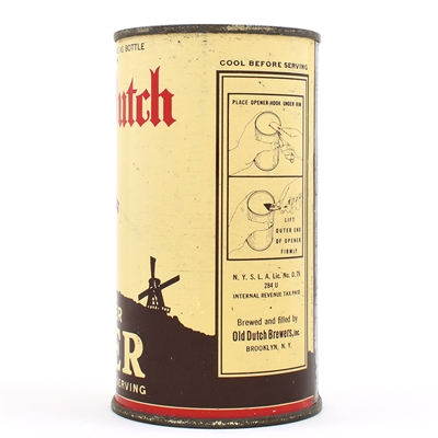 Old Dutch Lager Beer Instructional Flat Top 105-33 OI 596 CLEAN RARE