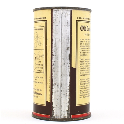 Old Dutch Lager Beer Instructional Flat Top 105-33 OI 596 CLEAN RARE