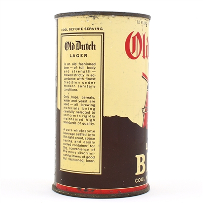 Old Dutch Lager Beer Instructional Flat Top 105-33 OI 596 CLEAN RARE