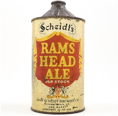 Rams Head Ale Quart Cone Top 217-15
