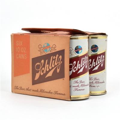 Schlitz Beer 1960s 6-Pack Carton and 6 10 OUNCE Flat Tops 129-31 SWEET