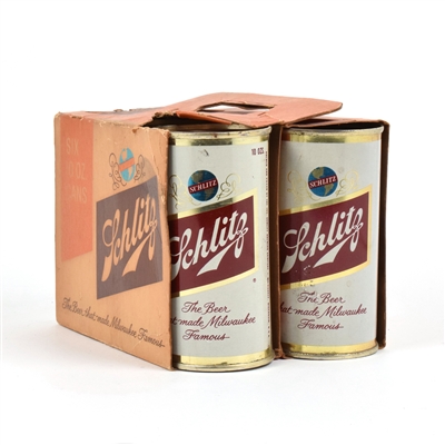 Schlitz Beer 1960s 6-Pack Carton and 6 10 OUNCE Flat Tops 129-31 SWEET