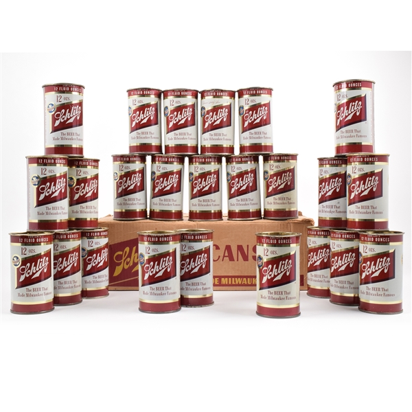 Schlitz Beer Case Carton of 24 Flat Top Drinking Cups 1954 MILWAUKEE L129-29