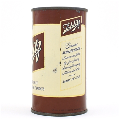 Schlitz Beer Flat Top 1949 MILWAUKEE NON-IRTP UNLISTED