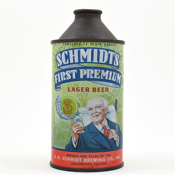 Schmidts First Premium Beer Cone Top NO DATE 184-1 SHARP
