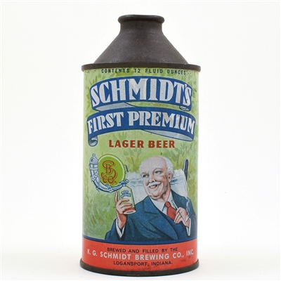 Schmidts First Premium Beer Cone Top NO DATE 184-1 SHARP