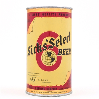 Sicks Select Beer Instructional Flat Top SALEM WITHDRAWN FREE 133-11 OI 759 NEAR MINT