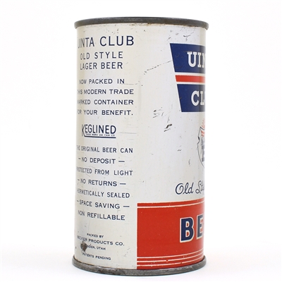 Uinta Club Old Style Beer Instructional Flat Top 142-7 OI 819