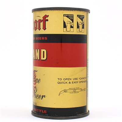 Waldorf Red Band Beer Instructional Flat Top 144-4 OI 859 EXCELLENT