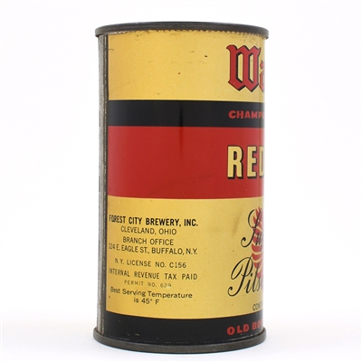 Waldorf Red Band Beer Instructional Flat Top 144-4 OI 859 EXCELLENT
