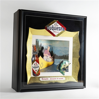 Duquesne Pilsener Outsells Because It Excels 3D Framed Fishing Scene Sign