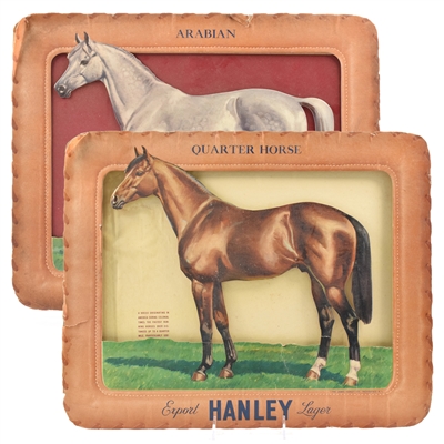 Hanley Arabian Quarter Horse 3D Die Cut Sign Pair RARE