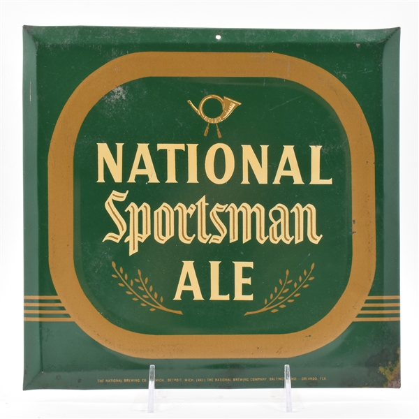 National Sportsman Ale 1950s Tin Sign RARE