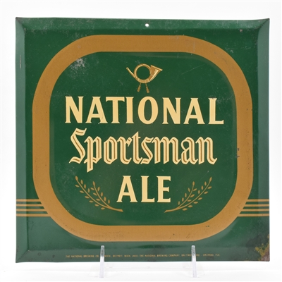 National Sportsman Ale 1950s Tin Sign RARE