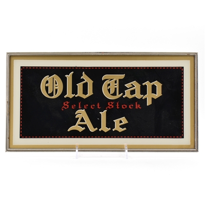 Old Tap Ale 1940s Reverse Painted Glass Sign SCARCE