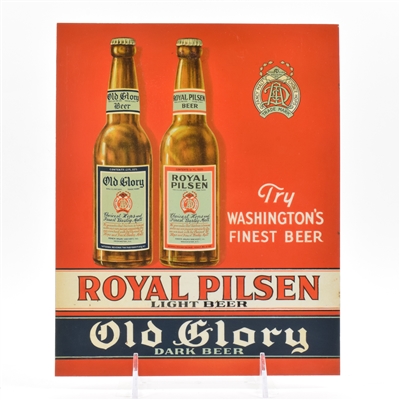 Royal Pilsen Old Glory Light-Dark Beers 1930s Tin Sign SCARCE