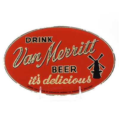 Van Merritt Beer 1940s Reverse-Painted Glass Sign SWEET