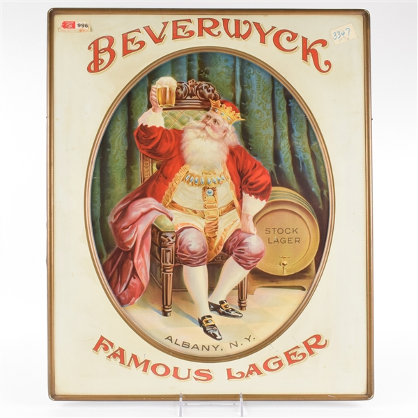 Bevewryck Famous Lager Pre-Pro Tin Sign SHARP RARE