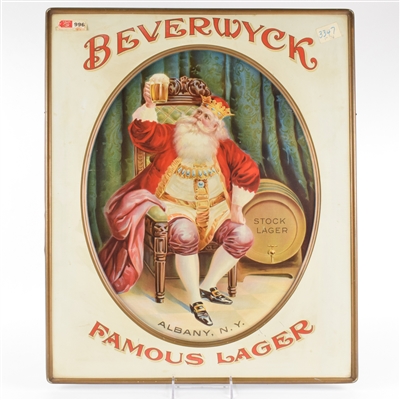 Bevewryck Famous Lager Pre-Pro Tin Sign SHARP RARE