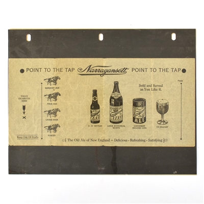 Narragansett POINT TO THE TAP 1930s Cigarette Horse Racing Game