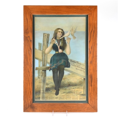 Bowler Bros Pre-Pro Nautical Scene Pretty Lady Chromolithograph RARE