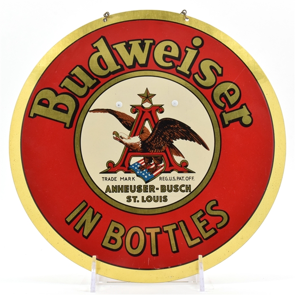 Budweiser In Bottles 1930s Tin Easel Sign SCARCE SHARP