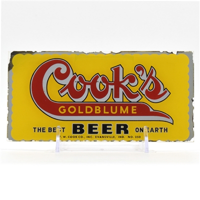 Cooks Goldblume Beer 1940s Reverse Painted Glass Sign