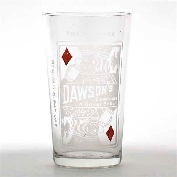 Dawsons Diamond Ale Pre-Pro Etched Glass SHARP SCARCE