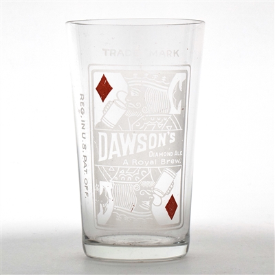 Dawsons Diamond Ale Pre-Pro Etched Glass SHARP SCARCE