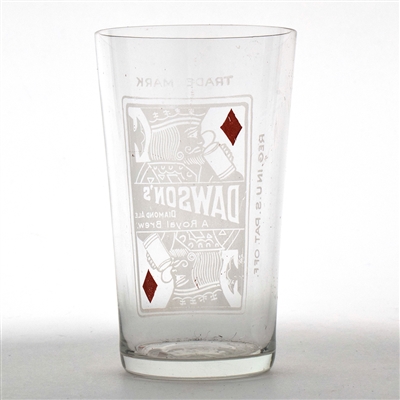 Dawsons Diamond Ale Pre-Pro Etched Glass SHARP SCARCE