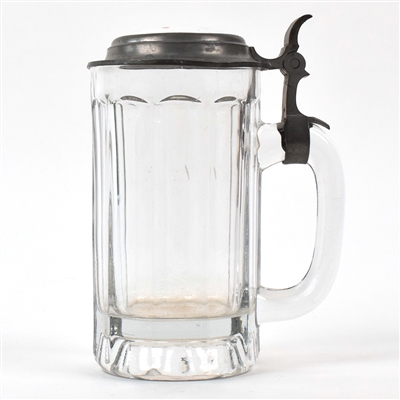 Jung Brau Pre-Prohibition Pewter-Ceramic Lidded Tankard