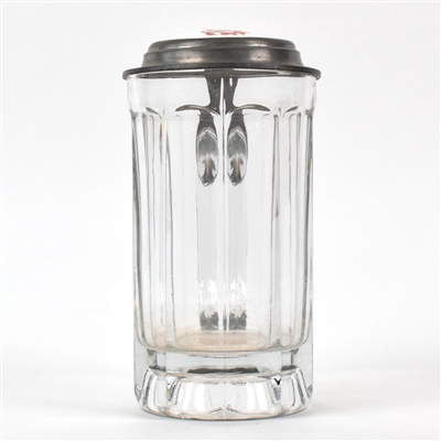 Jung Brau Pre-Prohibition Pewter-Ceramic Lidded Tankard