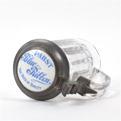 Pabst Blue Ribbon Beer Pre-Prohibition Pewter-Ceramic Lidded Tankard