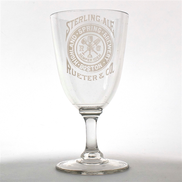 Sterling Ale Pre-Prohibition Etched Stem Glass