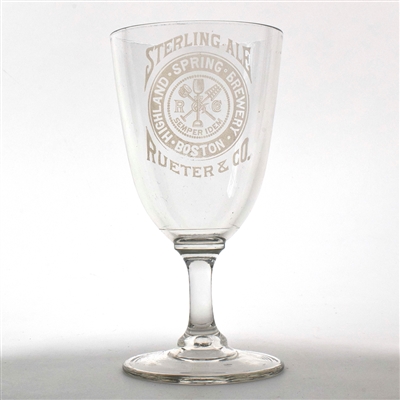 Sterling Ale Pre-Prohibition Etched Stem Glass