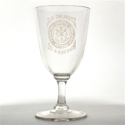 Sterling Ale Pre-Prohibition Etched Stem Glass