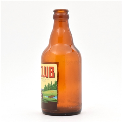 Plaza Club Cream Ale 1930s Steinie Bottle CRISP 3 Lines Variation