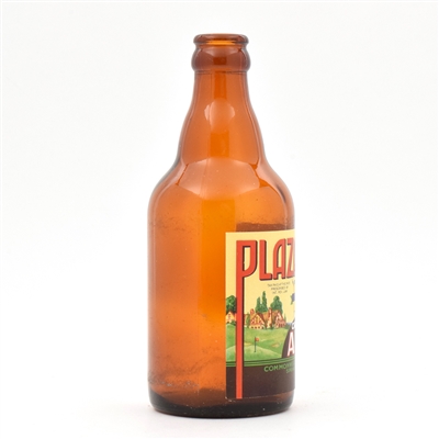 Plaza Club Cream Ale 1930s Steinie Bottle CRISP 3 Lines Variation