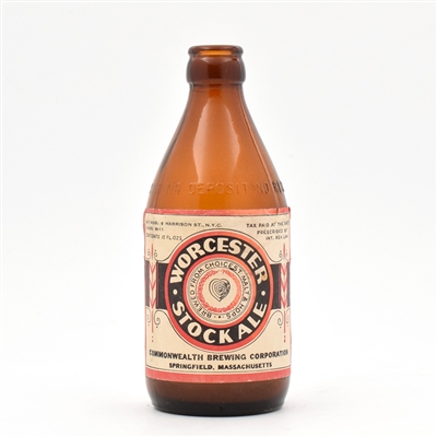 Worcester Stock Ale 1930s Stubby Bottle SPRINGFIELD