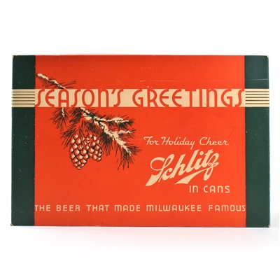 Schlitz Cap-Sealed Cone Top 1940s Holiday Carton Packaging
