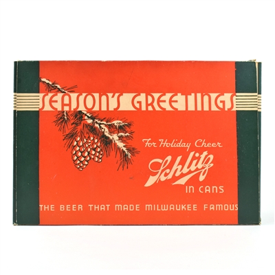 Schlitz Cap-Sealed Cone Top 1940s Holiday Carton Packaging