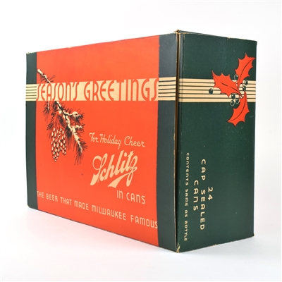 Schlitz Cap-Sealed Cone Top 1940s Holiday Carton Packaging