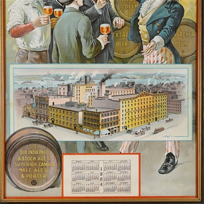 David Stevenson Pre-Prohibition UNCLE SAM Factory Scene Chromolithograph MINTY RARE